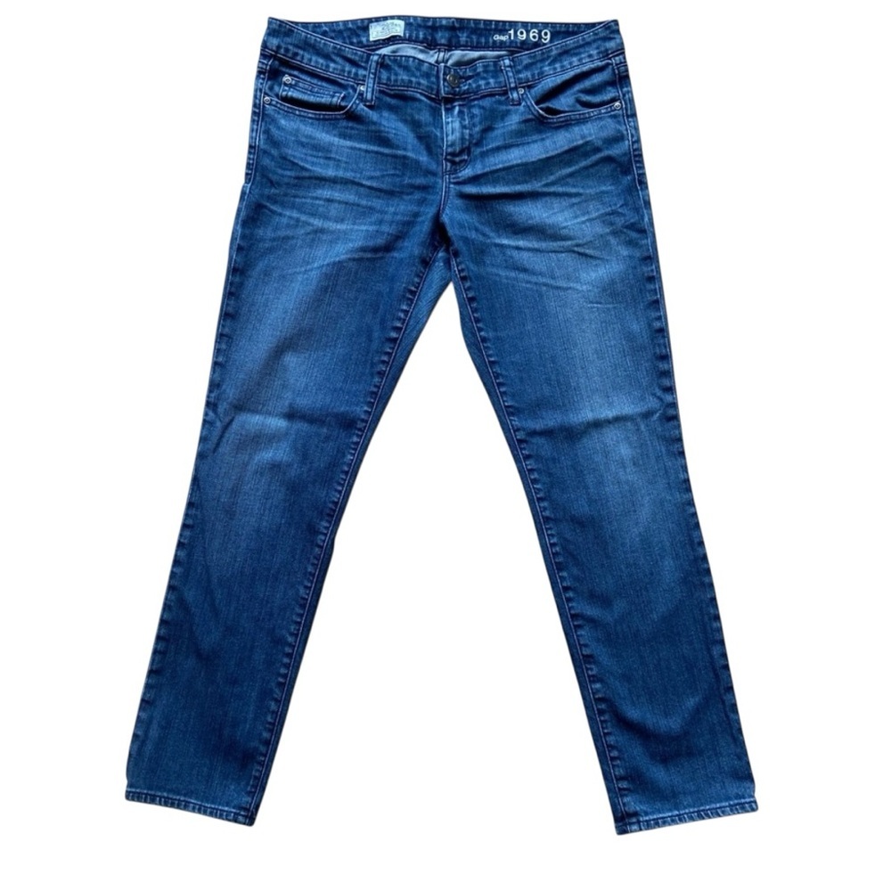 Gap 1969 blue jeans style Always Skinny lightly distressed stretch denim size 29
